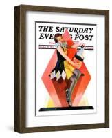 "Halloween Harlequin," Saturday Evening Post Cover, October 29, 1932-W. Wilkinson-Framed Giclee Print