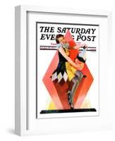 "Halloween Harlequin," Saturday Evening Post Cover, October 29, 1932-W. Wilkinson-Framed Giclee Print