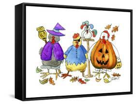 Halloween Hens-Jennifer Zsolt-Framed Stretched Canvas