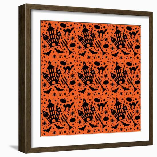 Halloween House Pattern-Julie Goonan-Framed Giclee Print