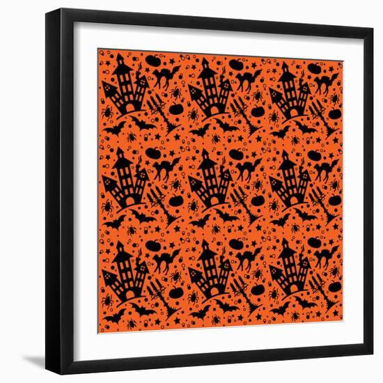 Halloween House Pattern-Julie Goonan-Framed Giclee Print