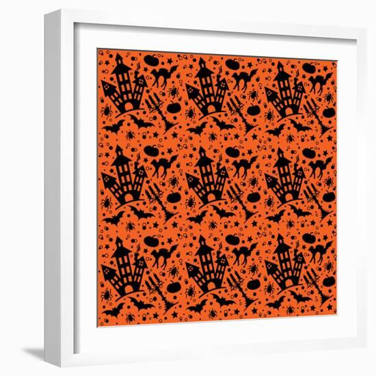 Halloween House Pattern-Julie Goonan-Framed Giclee Print