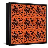 Halloween House Pattern-Julie Goonan-Framed Stretched Canvas