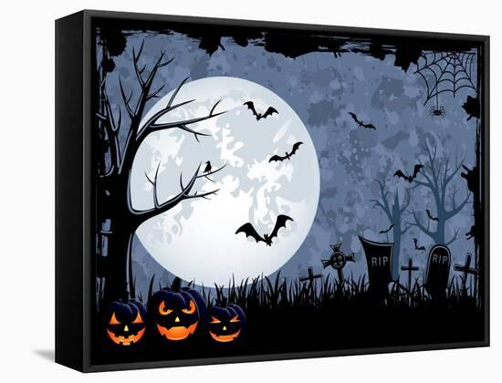 Halloween Illustration-losw-Framed Stretched Canvas