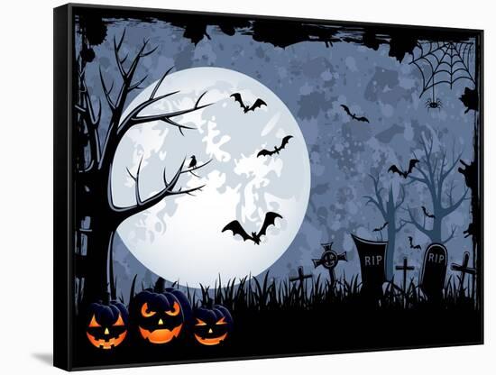 Halloween Illustration-losw-Framed Stretched Canvas