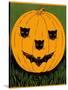 Halloween, Jack O'Lantern with Cat and Bat Cut-Outs-null-Stretched Canvas