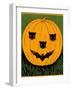 Halloween, Jack O'Lantern with Cat and Bat Cut-Outs-null-Framed Art Print