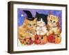 Halloween Kittens & Pumpkins-sylvia pimental-Framed Art Print