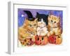 Halloween Kittens & Pumpkins-sylvia pimental-Framed Art Print