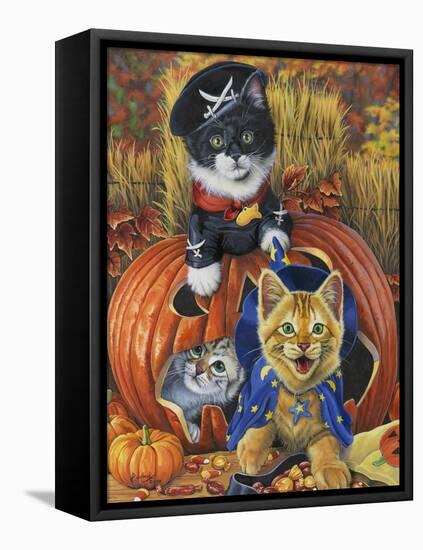 Halloween Kittens-Jenny Newland-Framed Stretched Canvas