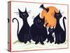 Halloween Kitties-Beverly Johnston-Stretched Canvas