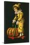 Halloween, Little Clown and Pumpkin-null-Stretched Canvas