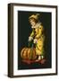 Halloween, Little Clown and Pumpkin-null-Framed Art Print