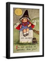 Halloween Little Girl Cemetary-Vintage Apple Collection-Framed Giclee Print