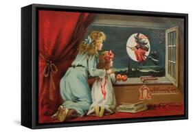 Halloween Out the Window-Vintage Apple Collection-Framed Stretched Canvas