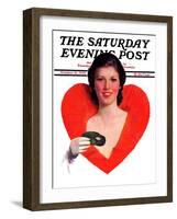 "Halloween Party-Goer," Saturday Evening Post Cover, October 31, 1936-George W. Gage-Framed Giclee Print