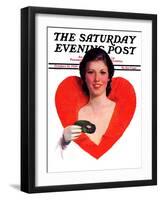 "Halloween Party-Goer," Saturday Evening Post Cover, October 31, 1936-George W. Gage-Framed Giclee Print