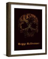 Halloween Poster with Skull. Vector Illustration.-jumpingsack-Framed Art Print