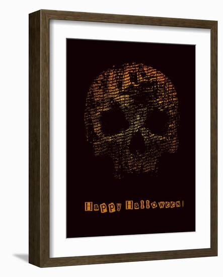 Halloween Poster with Skull. Vector Illustration.-jumpingsack-Framed Art Print