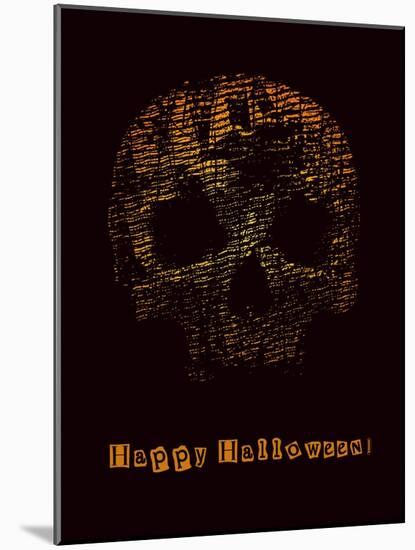 Halloween Poster with Skull. Vector Illustration.-jumpingsack-Mounted Art Print