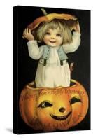 Halloween Pumpkin Head Child-Vintage Apple Collection-Stretched Canvas