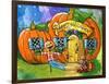 Halloween Pumpkin House-sylvia pimental-Framed Art Print