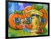 Halloween Pumpkin House-sylvia pimental-Framed Art Print