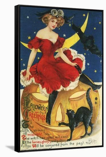 Halloween Red Dress Large-Vintage Apple Collection-Framed Stretched Canvas