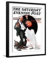 "Halloween" Saturday Evening Post Cover, October 23,1920-Norman Rockwell-Framed Giclee Print