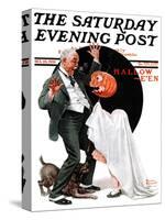 "Halloween" Saturday Evening Post Cover, October 23,1920-Norman Rockwell-Stretched Canvas