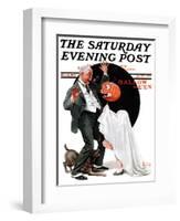 "Halloween" Saturday Evening Post Cover, October 23,1920-Norman Rockwell-Framed Giclee Print