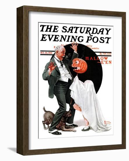 "Halloween" Saturday Evening Post Cover, October 23,1920-Norman Rockwell-Framed Giclee Print