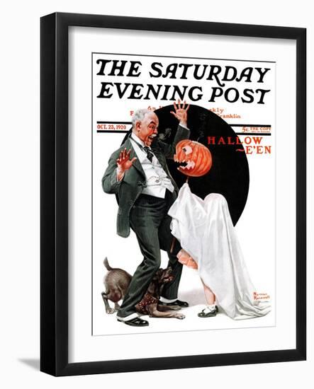 "Halloween" Saturday Evening Post Cover, October 23,1920-Norman Rockwell-Framed Giclee Print