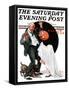 "Halloween" Saturday Evening Post Cover, October 23,1920-Norman Rockwell-Framed Stretched Canvas