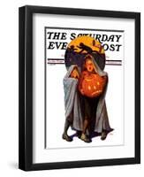 "Halloween Scare," Saturday Evening Post Cover, November 2, 1935-Frederic Stanley-Framed Giclee Print