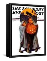 "Halloween Scare," Saturday Evening Post Cover, November 2, 1935-Frederic Stanley-Framed Stretched Canvas