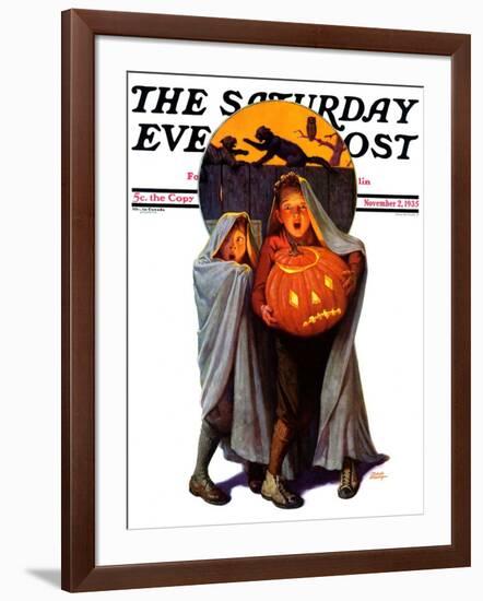 "Halloween Scare," Saturday Evening Post Cover, November 2, 1935-Frederic Stanley-Framed Giclee Print