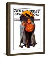 "Halloween Scare," Saturday Evening Post Cover, November 2, 1935-Frederic Stanley-Framed Premium Giclee Print