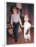 Halloween Scene for Brother and Sister, Ca. 1964.-Kirn Vintage Stock-Framed Photographic Print