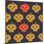 Halloween Seamless Pattern with Pumpkin. Vector Illustration.-Kirill Kalchenko-Mounted Premium Giclee Print