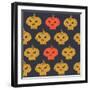 Halloween Seamless Pattern with Pumpkin. Vector Illustration.-Kirill Kalchenko-Framed Art Print