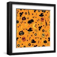 Halloween Seamless Pattern.-Breev Sergey-Framed Art Print