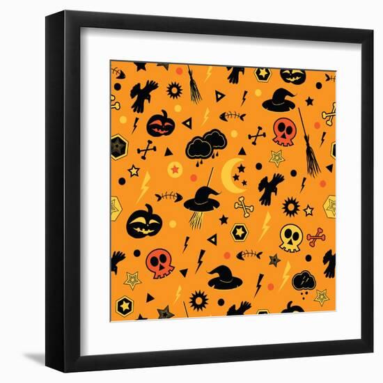 Halloween Seamless Pattern.-Breev Sergey-Framed Art Print