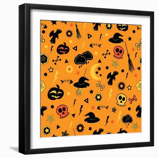 Halloween Seamless Pattern.-Breev Sergey-Framed Art Print