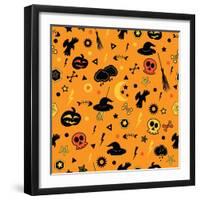 Halloween Seamless Pattern.-Breev Sergey-Framed Art Print