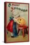 Halloween Stool Pumpkin-Vintage Apple Collection-Stretched Canvas