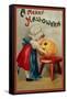 Halloween Stool Pumpkin-Vintage Apple Collection-Framed Stretched Canvas