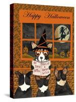 Halloween Tail of Dogie Witch Cheryl Bartley-Cheryl Bartley-Stretched Canvas