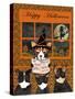 Halloween Tail of Dogie Witch Cheryl Bartley-Cheryl Bartley-Stretched Canvas