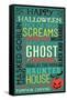 Halloween Typography with Pumpkin-Lantern Press-Framed Stretched Canvas